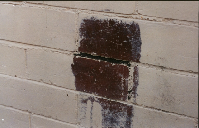 Masonry after paint has been removed.